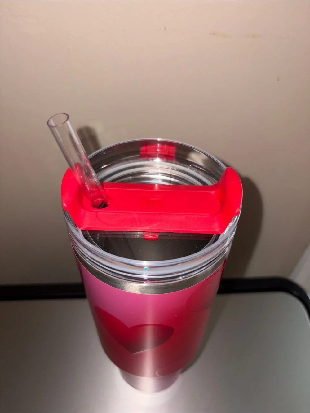 Never used Stanley Red and Pink Heart 30oz Travel Mug